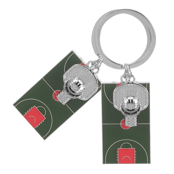 Luxshiny 2-Pack Basketball Court Keychain Set, Sports-Themed Bag Charms and Accessories for Fans