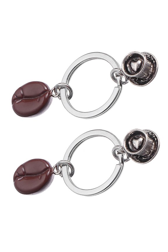 Set of 2 Heart-Shaped Coffee Bean Keychains Made with Resin for Daily Use and Giving