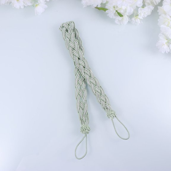 Luxshiny 2Pcs Curtain Holdback Rope Green with Knitted Polyester Craft for Stylish Home Curtains