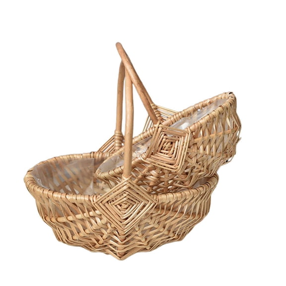 Luxshiny 2Pcs Decorative Baskets for Women Rattan Khaki Wedding Storage Decor
