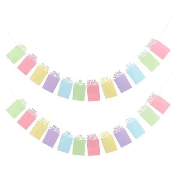 Luxshiny 2Pcs Decorative Birthday Photo Banner Garland for Birthday Party Decoration