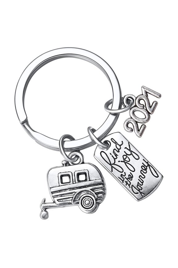 2Pcs Decorative Keychain Ornament with Blessing Words for Keys and Car Keys