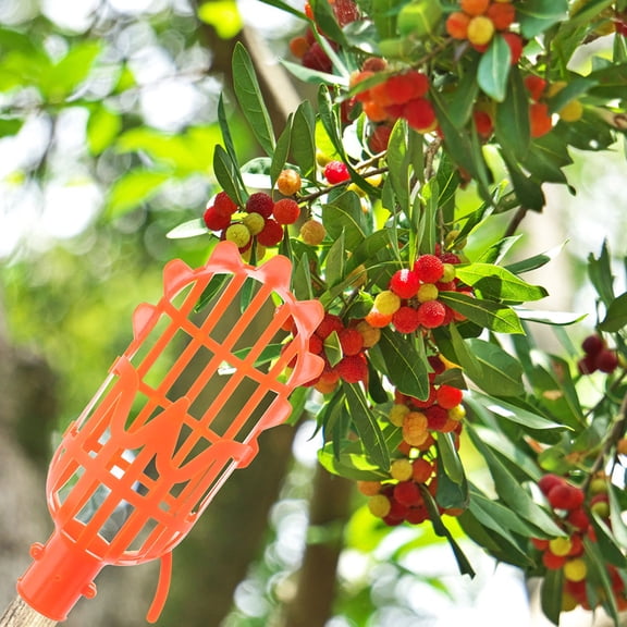 Luxshiny 2Pcs Detachable Orange Fruit Picking Devices Practical Plastic Labor Saving Tool for Orchard and Farm Use
