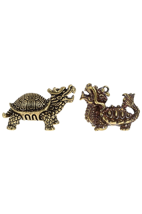 2-Pack Dragon Hanging Keychain Charms in Brass Tone for Bag and Purse Decoration
