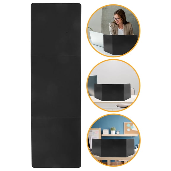 Luxshiny 2Pcs Easy Install Black Plastic Desk Privacy Shield Panels for Study and Office Desks