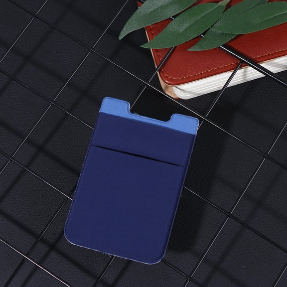 Luxshiny 2Pcs Elastic Fabric Phone Holder Navy Stick on Phone Pouch Adhesive Back Pocket for Cards