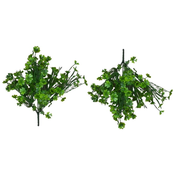 Luxshiny 2Pcs Fake Four Leaf Plant Decoration Green Craftsmanship Faux Plant for Romantic Home Wedding Decor