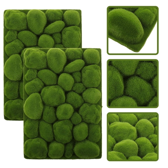 Luxshiny 2Pcs Fake Moss Decor Green Wall Hanging for Party Wedding and Home Decoration