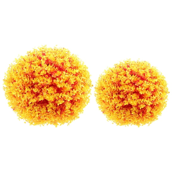 Luxshiny Set of 2 Orange Faux Topiary , Lightweight Plastic Decorative Spheres for Party, Banquet, Home and Daily Use