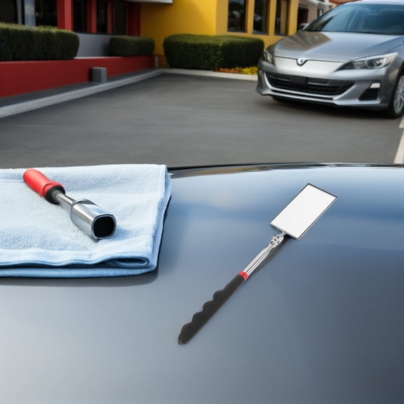 Luxshiny 2Pcs Flexible Extendable Mirror Tool for Automotive Repairs and Outdoor Use