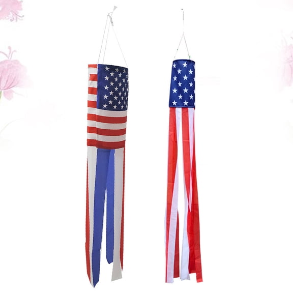 Luxshiny 2Pcs Outdoor Garden Flag Hanging Flag Polyester Blue for Independence Day Events