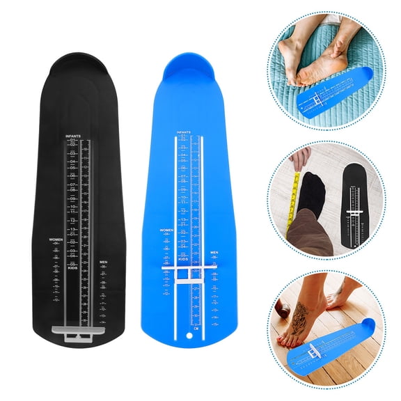 Luxshiny 2Pcs Foot Measurement Device Plastic Ruler with Size Chart for Accurate Adult Shoe Sizing