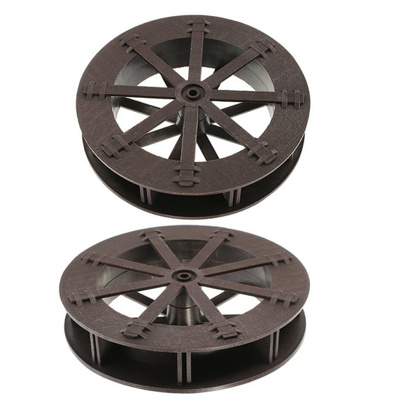 Luxshiny 2Pcs Fountain Parts Compact Brown ABS Plastic Zen Garden Decor Office Workers