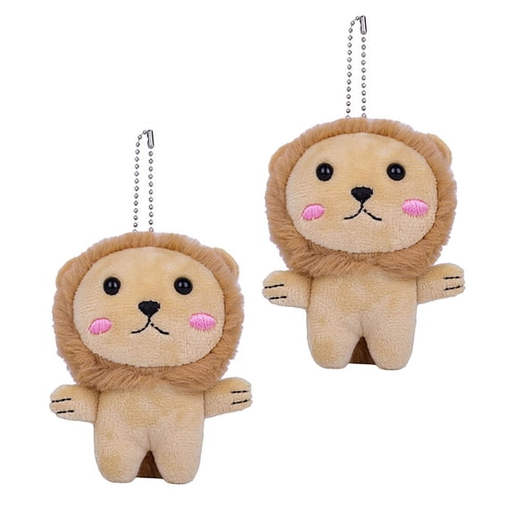 Luxshiny 2Pcs Fuzzy Lion Key Chain Kids Key Accessories Cute Design Everyday Use