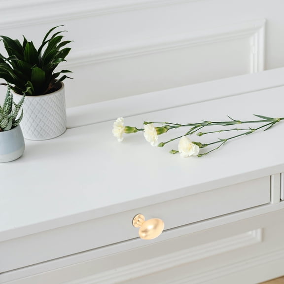 Luxshiny 2Pcs Golden Alloy Egg Shape Cabinet Drawer Handles Durable Metal Pulls for Home Furniture Decoration