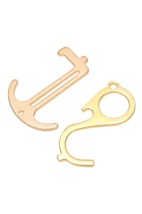 2-Pack Door Opener Keychain with Ergonomic Design, Touchless Elevator Button Press Tool