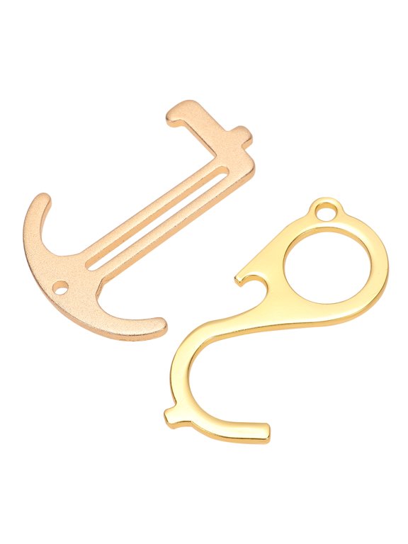 2-Pack Door Opener Keychain with Ergonomic Design, Touchless Elevator Button Press Tool