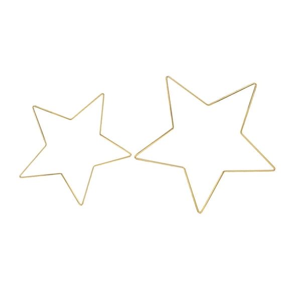 Luxshiny Floral Wreath Crafts Hoops Star Shaped Frames Iron 2pcs