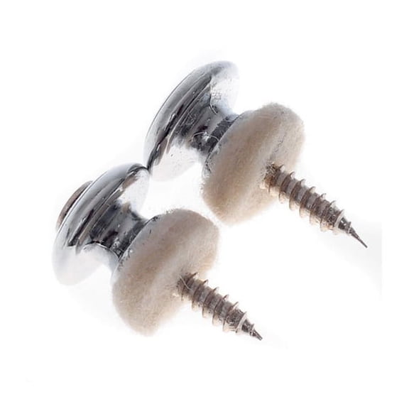 Luxshiny 2Pcs Guitar Strap Buttons Silver Plastic for Installation Screws on Guitar Accessories