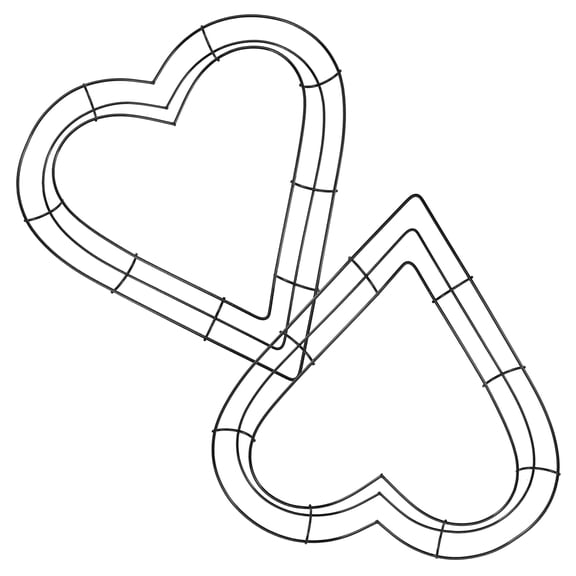 Luxshiny 2Pcs Metal Heart Shaped Wreath Frames for Seasonal Wall and Door Decor