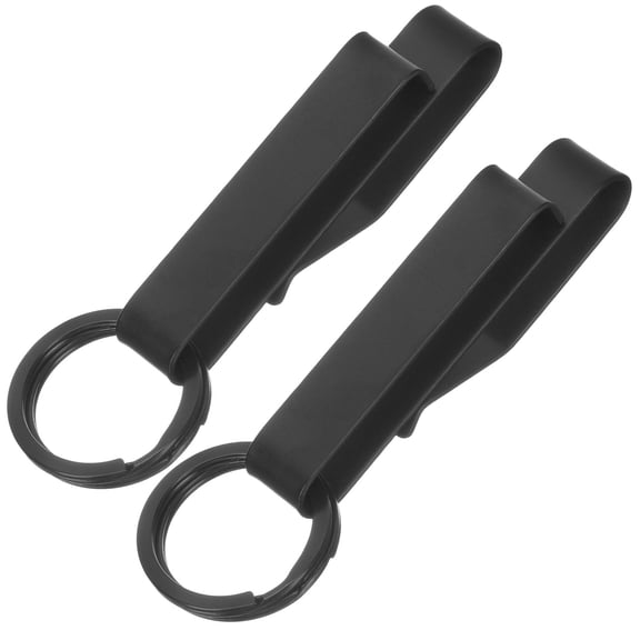 Luxshiny 2Pcs Heavy Key Chain Clip with Stainless Steel Material for Outdoor Use Black