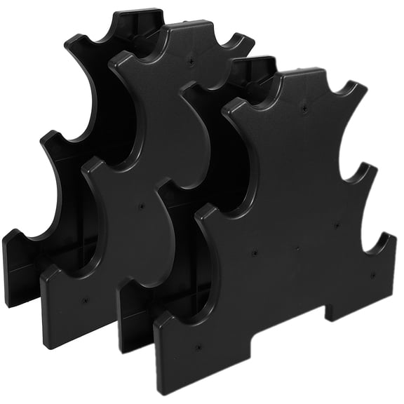 Luxshiny Set of 2 Black Plastic Dumbbell Storage Racks with Stable Base for Secure Replacement and Organization