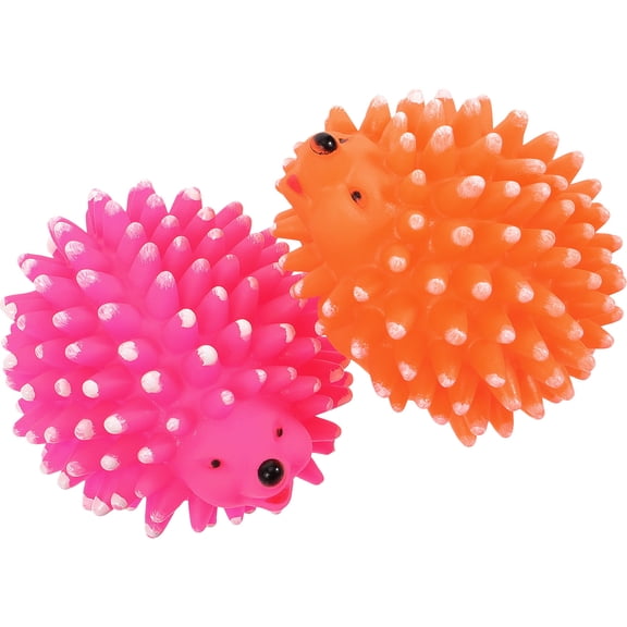Luxshiny 2Pcs Hedgehog Dog Toy Squeaky Yellow for Puppies Eliminate Bad Breath