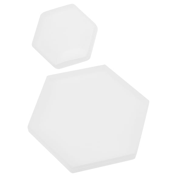 Luxshiny 2-Pack Hexagon Silicone Mold for Cup Mats, Smooth White Material for Coffee and Tea Cup
