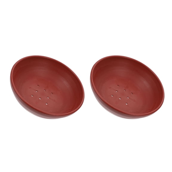 Luxshiny Brown Plastic Imitation Clay Breeding Nest 2 Pieces
