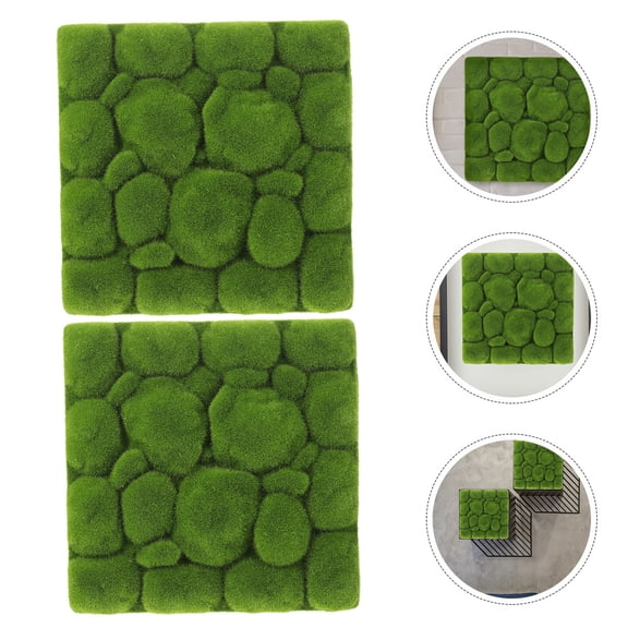 Luxshiny 2Pcs Indoor Wall Decor Simulation Moss Foams Board Greenery Backdrop Wall for Homeowners
