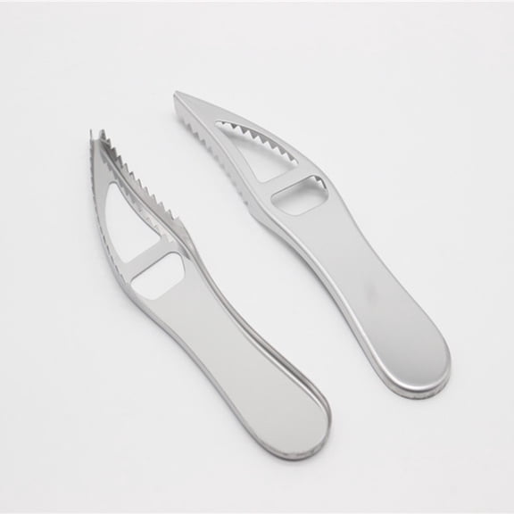 Luxshiny 2Pcs Kitchen Fish Shaver Comfortable Grip Strong Corrosion Resistance Plated Silver