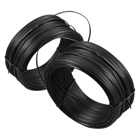 Luxshiny 2Pcs Black Galvanized Wire Coil Strong Craft Bendable Wire for Garden and Construction Tying