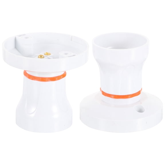 Luxshiny 2Pcs Light Socket Adapter Plug White ABS High Power Bulb Compatible Vintage Design 7.5x7.5cm