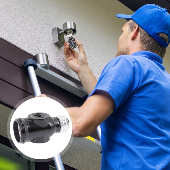 Luxshiny 2Pcs Light Socket to Plug Adapter E26 Bulb Socket Outlet Converter for Lamp Use Light Yellow