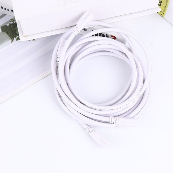 Luxshiny 2Pcs Light Tube Power Cords White 3 Pin Double Ended Socket Fittings for LED Tubes