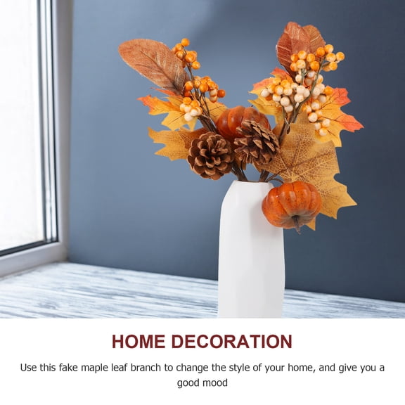 Luxshiny 2Pcs Multi Color Plastic Small Tree Decor Creative Maple Leaf Branch for Indoor Use Home Decoration