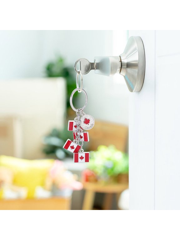 2Pcs Maple Leaf Keychain Charms Assorted Colors Canadian Souvenirs for Decoration