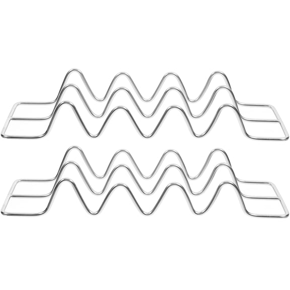 Luxshiny 2Pcs Metal Taco Rack Silver Stainless Steel Taco Holder Convenient Design for Easy Serving