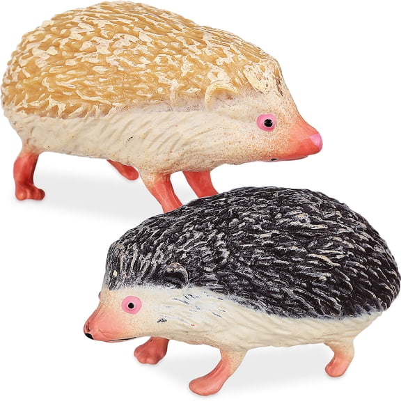 Luxshiny 2Pcs Miniature Animal Statues Hedgehog Decorative Ornaments Plastic Black for Doll House Friends