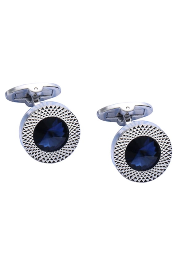 2Pcs Durable Crystal Cufflinks Multi Color Shirt Sleeve Cuff Buttons for Business and Formal Wear