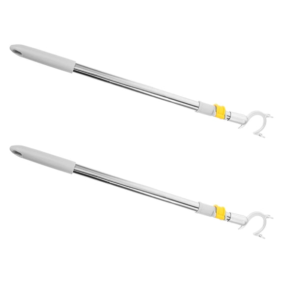 Luxshiny 2Pcs Multiuse Closet Reach Pole Hook for Hanging Clothes Bags and Hats At Home