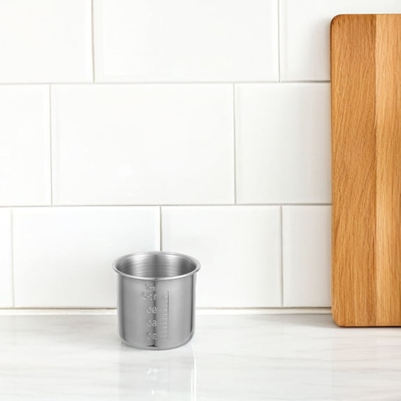 Luxshiny 2Pcs Multiuse Stainless Steel Measuring Cups Comfortable to Hold for Kitchen and Baking