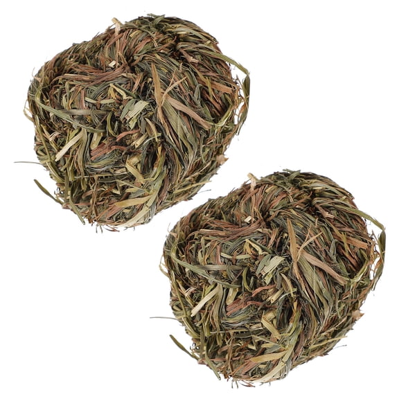 Luxshiny Natural Molar Grass Balls for Bunny and Small Pets Multi-Color 2Pcs