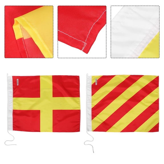 Luxshiny International Ship Signal Flags 60x70 cm High Visibility Boat Banners 2 Pack