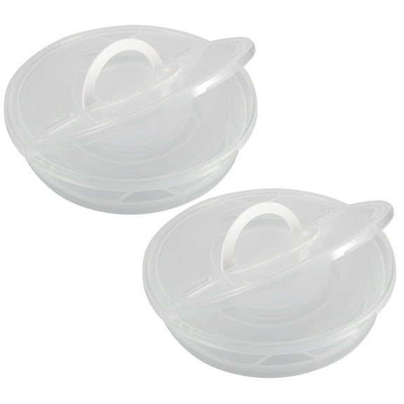 Luxshiny 2Pcs Pie Transport Containers With Lids Plastic For Food Storage Home Use