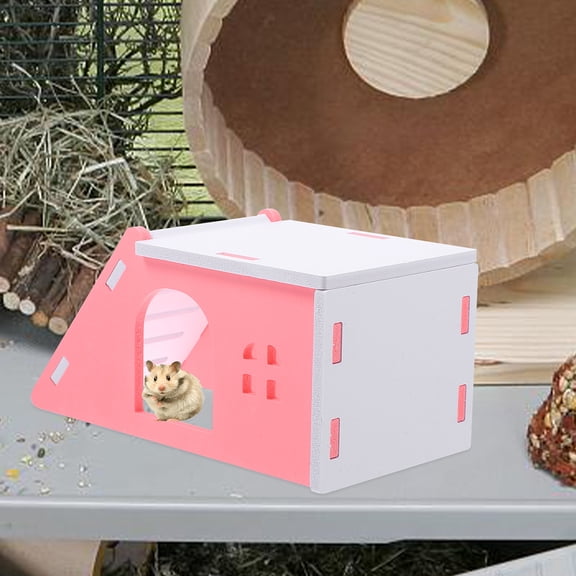 Luxshiny 2Pcs Pink Hamster Hut PVC Small Pet House for Comfortable Rest and Year Round Use