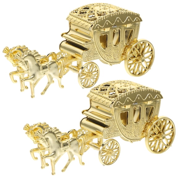Luxshiny 2Pcs Plastic Candy Favor Boxes Golden Elegant Design For And Christmas