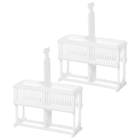 Luxshiny 2Pcs Plastic Microscope Slide Storage Cabinet White Laboratory Slides Holder for Staining and Display