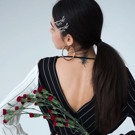 Luxshiny 2Pcs Plated Silver Antler Hairpins Vintage Branch Hair Clips Comfortable Lightweight Accessories