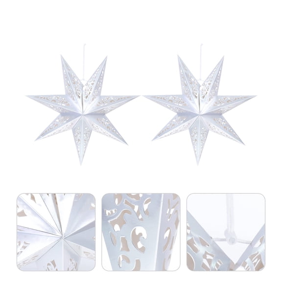 Luxshiny 2Pcs Plated Silver Nordic Style Star Light Cover for Ceiling Light and Party Setting